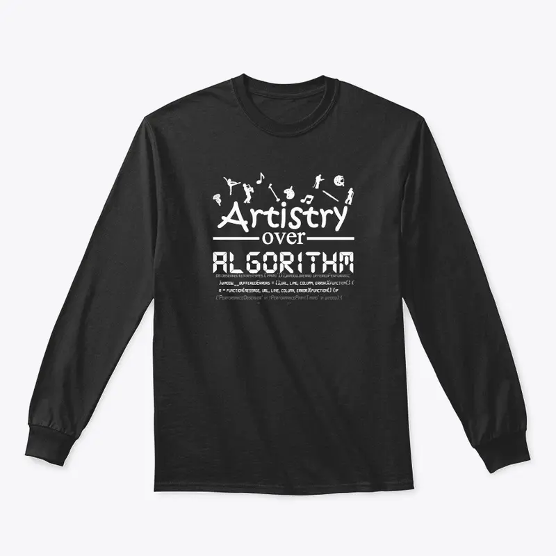 Artistry over algorithm (white font)