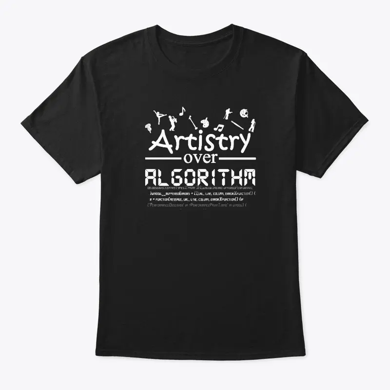 Artistry over algorithm (white font)